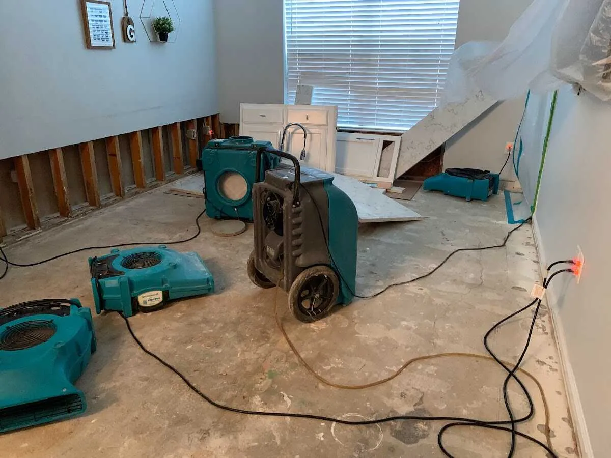 Dehumidifier in flood-cut room for Water Extraction & Removal in Woburn